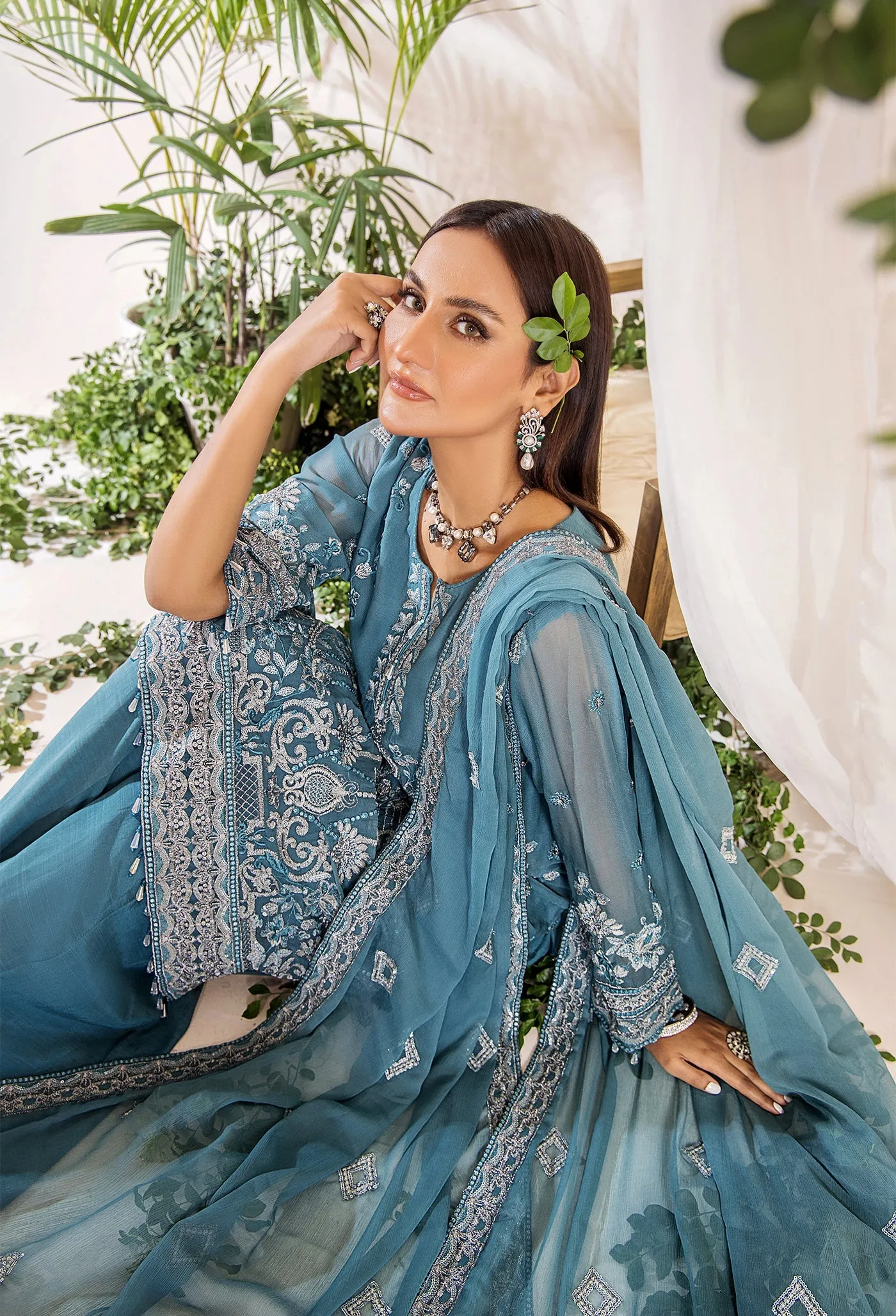 Adan's Libas Lueur Semi-Stitched Chiffon Formal Collection – D-03