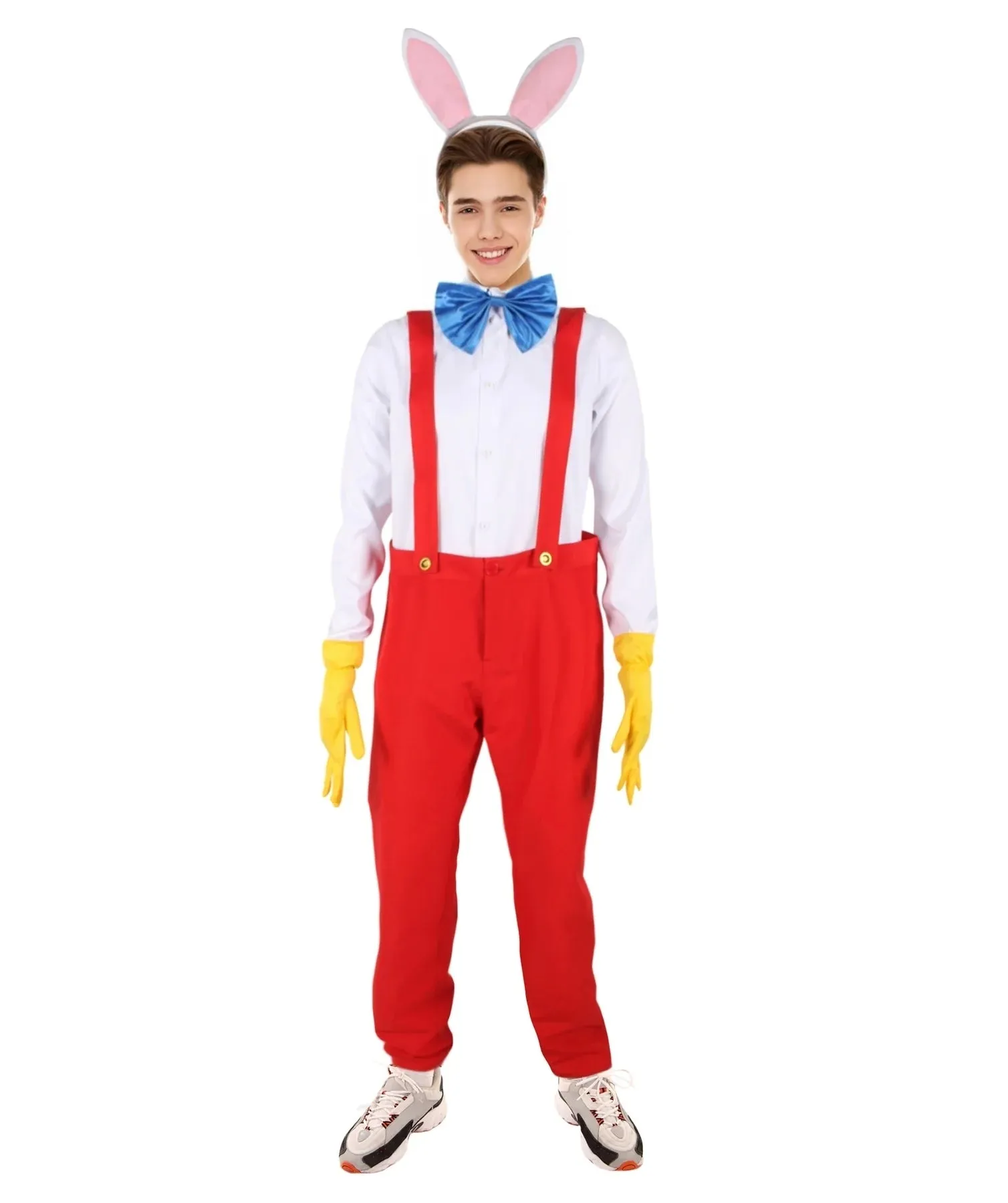 Adult Men's Animated Fictional Rabbit Overalls Costume Set | Suitable for Halloween | Flame-retardant Synthetic Fabric