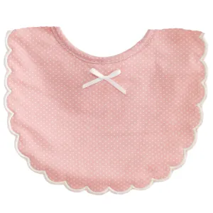 Alimrose - Scallop Edge Bib Pink with Ivory Spot