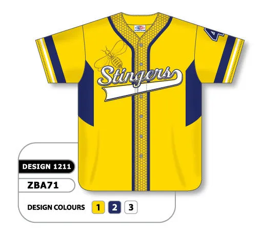 Athletic Knit Custom Sublimated Full Button Baseball Jersey Design 1211