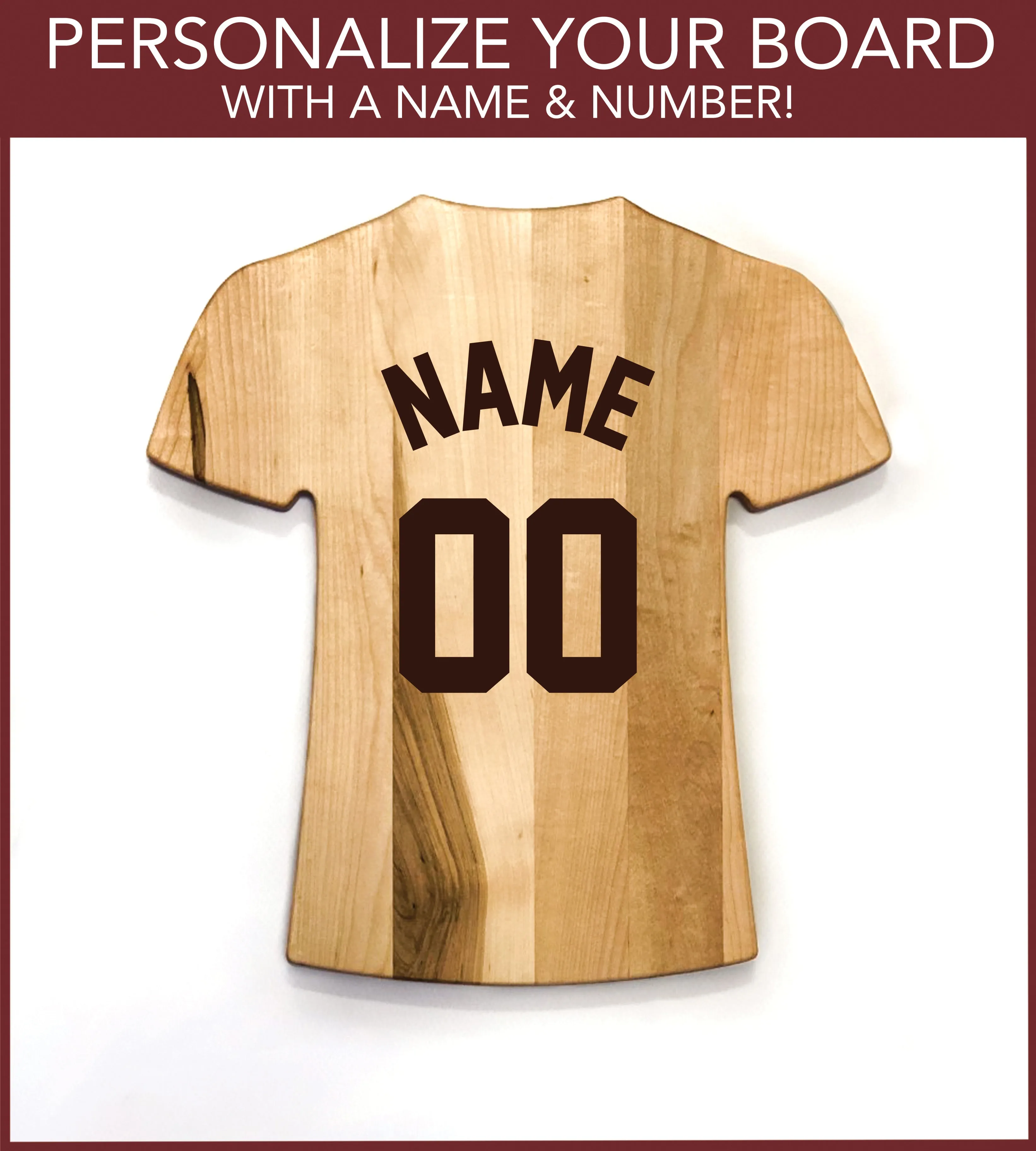 Atléticos de Oakland Team Jersey Cutting Board | Customize With Your Name & Number | Add a Personalized Note (en Español)