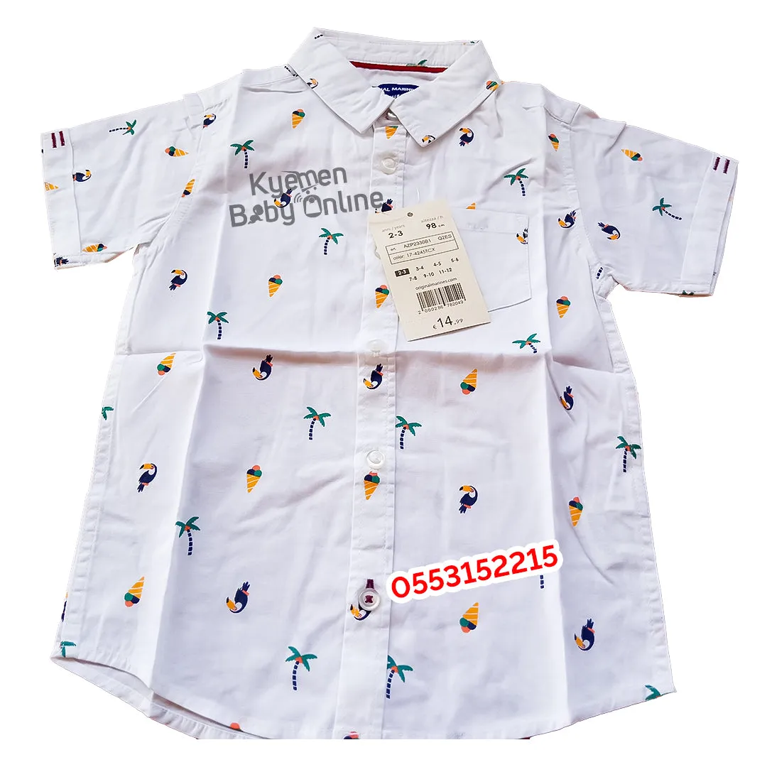 Baby Boy Short Sleeve Shirt (Original Marines) White