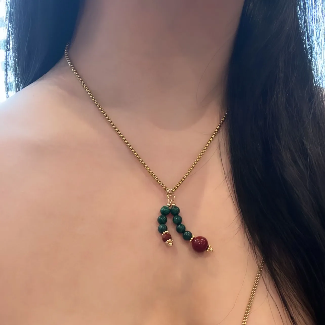 Baby Cherry Malachite Pendant