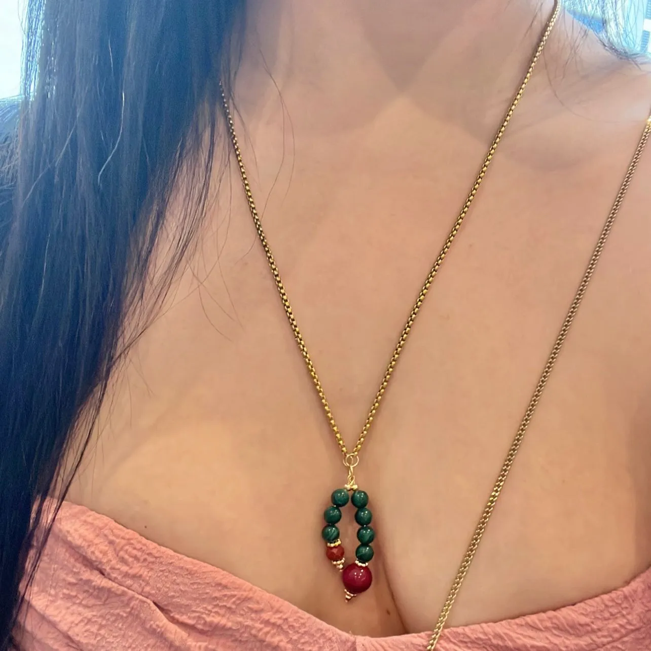 Baby Cherry Malachite Pendant