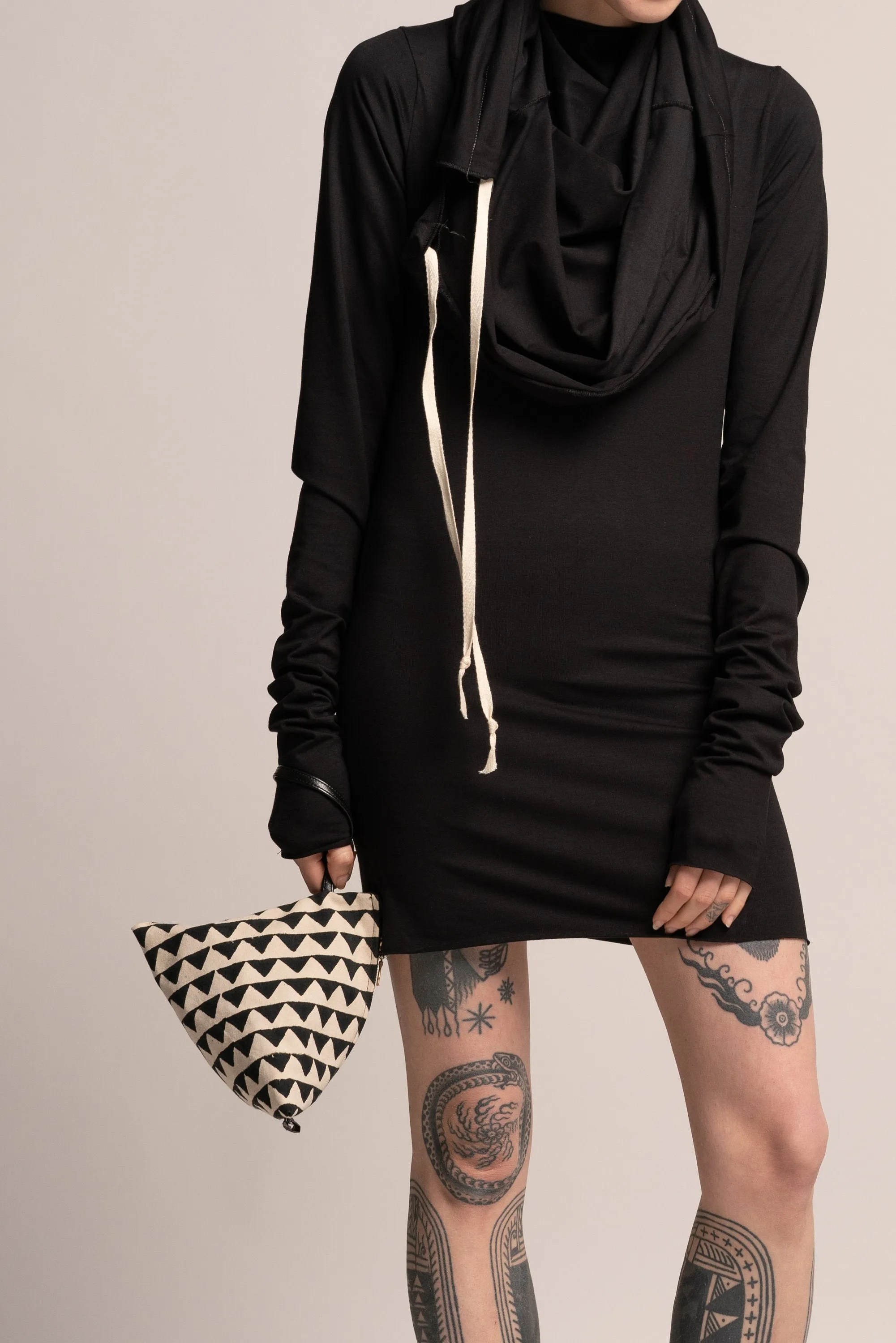 Black Hoodie Mini Pencil Dress