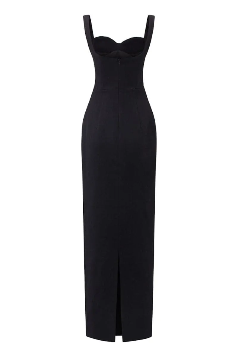 BLACK JENSEN CRYSTAL BODYCON DRESS