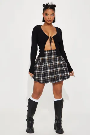 Blake Pleated Mini Skirt - Black/combo