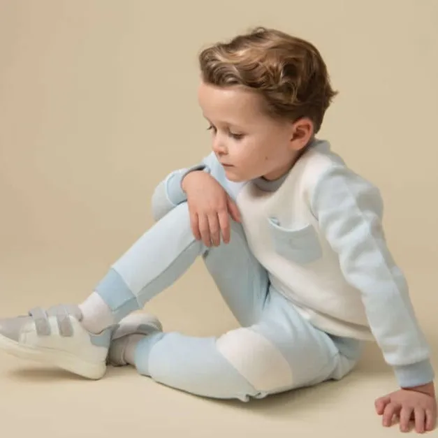 Boys Sky Crew Neck Contrast Tracksuit