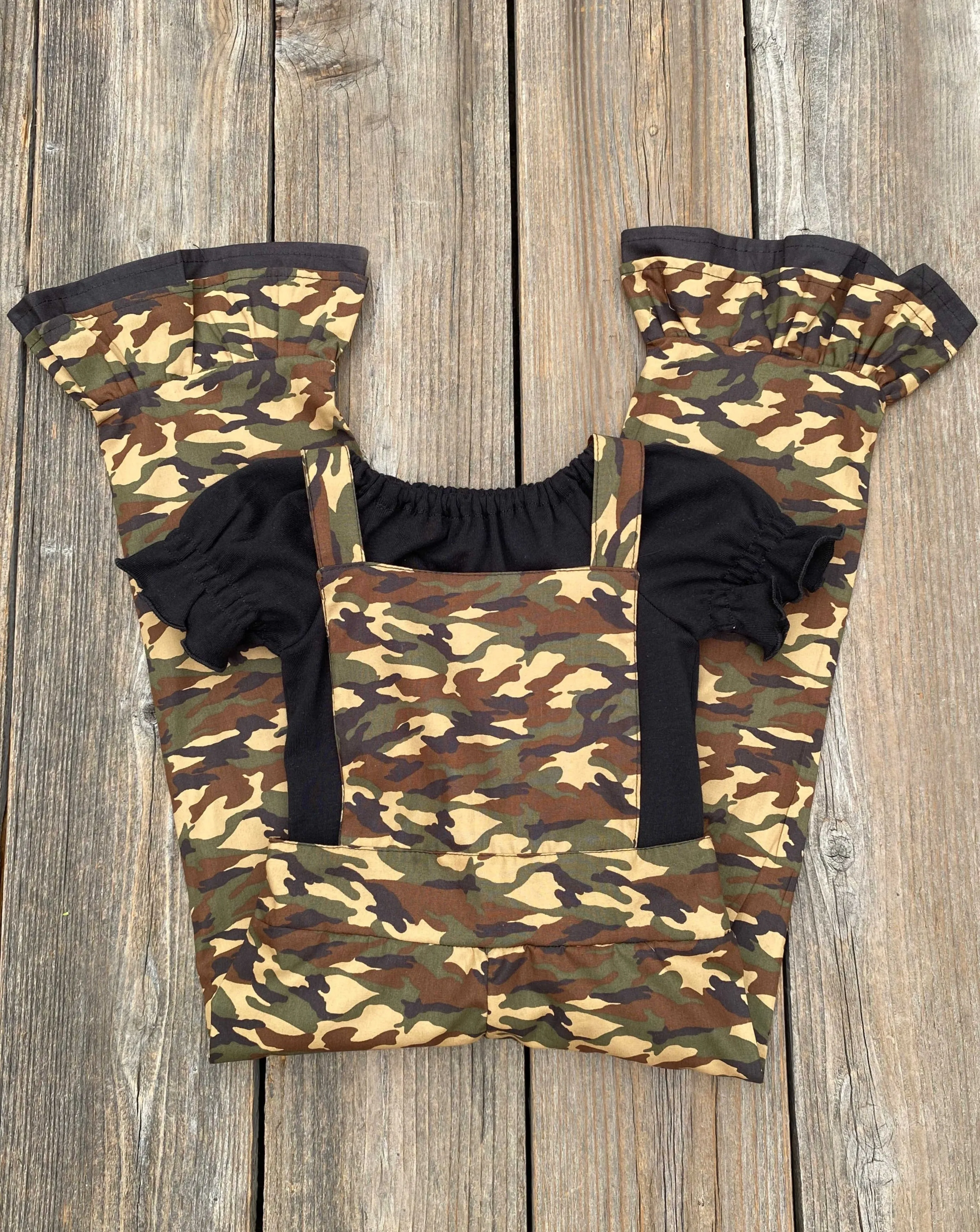 Camouflage Print Overalls & Top