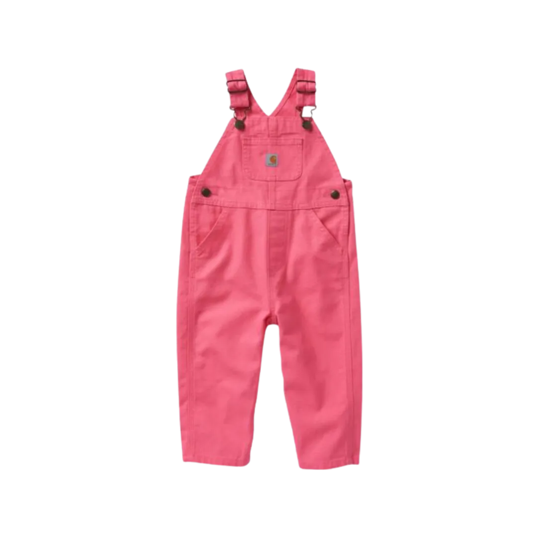 Carhartt Kid's Loose Fit Canvas Bib Pink Overall