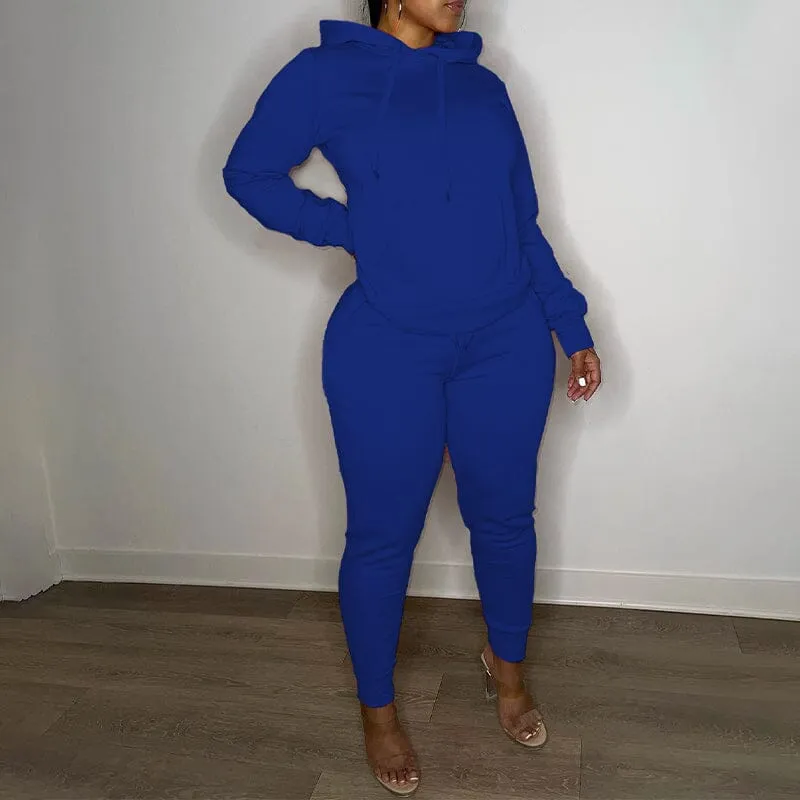 Casual Drawstring Pantsuits Two-piece Set