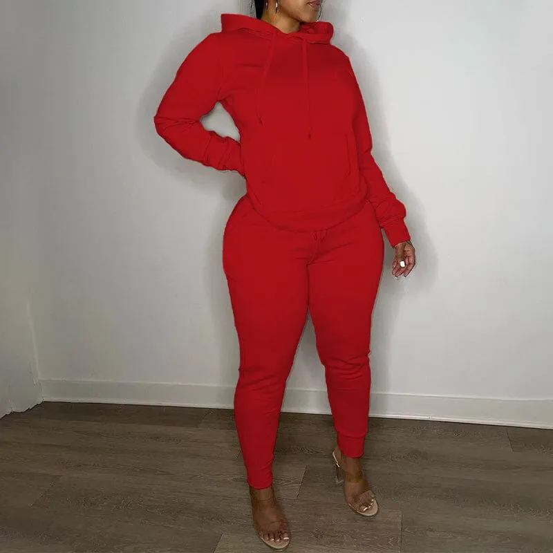 Casual Drawstring Pantsuits Two-piece Set