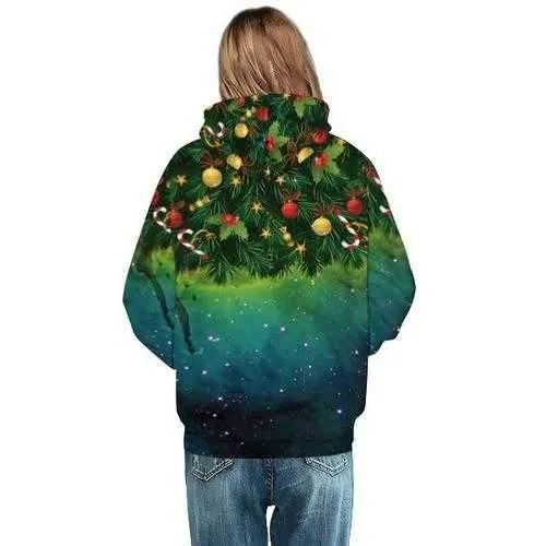 Christmas Tree Digital Printing Baseball Uniform Hoodies