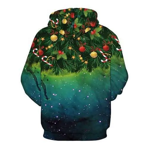 Christmas Tree Digital Printing Baseball Uniform Hoodies