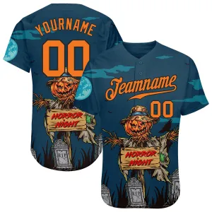 Coolspod Custom 3D Pattern Halloween Pumpkins Horror Night Baseball Jersey, Gift for Friend, Family