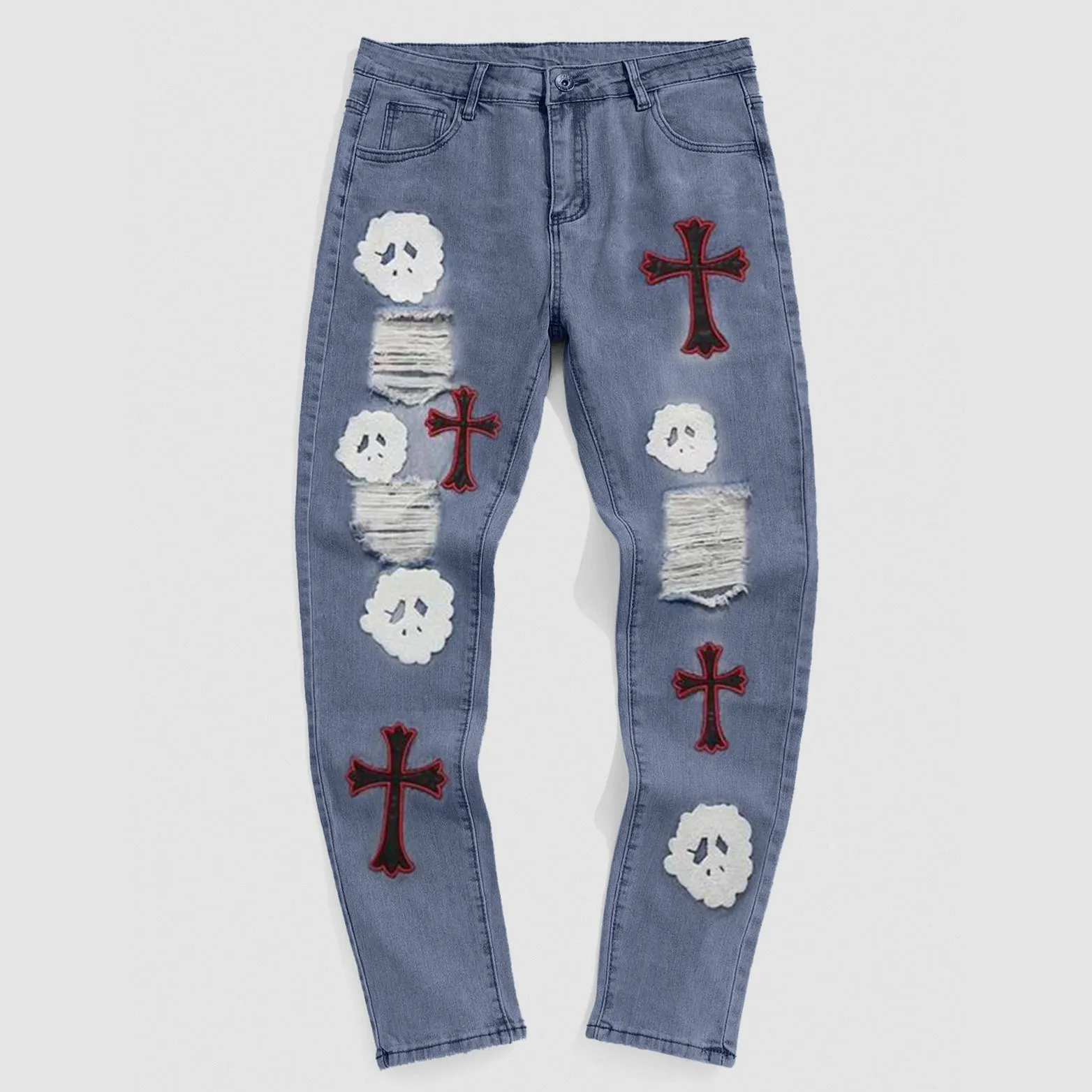 Cross Ripped Jeans