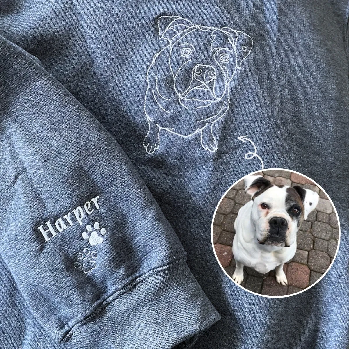 Custom Embroidered Dog Mom Hoodie, Personalized Hoodie with Icon, Gift For Dog Lovers