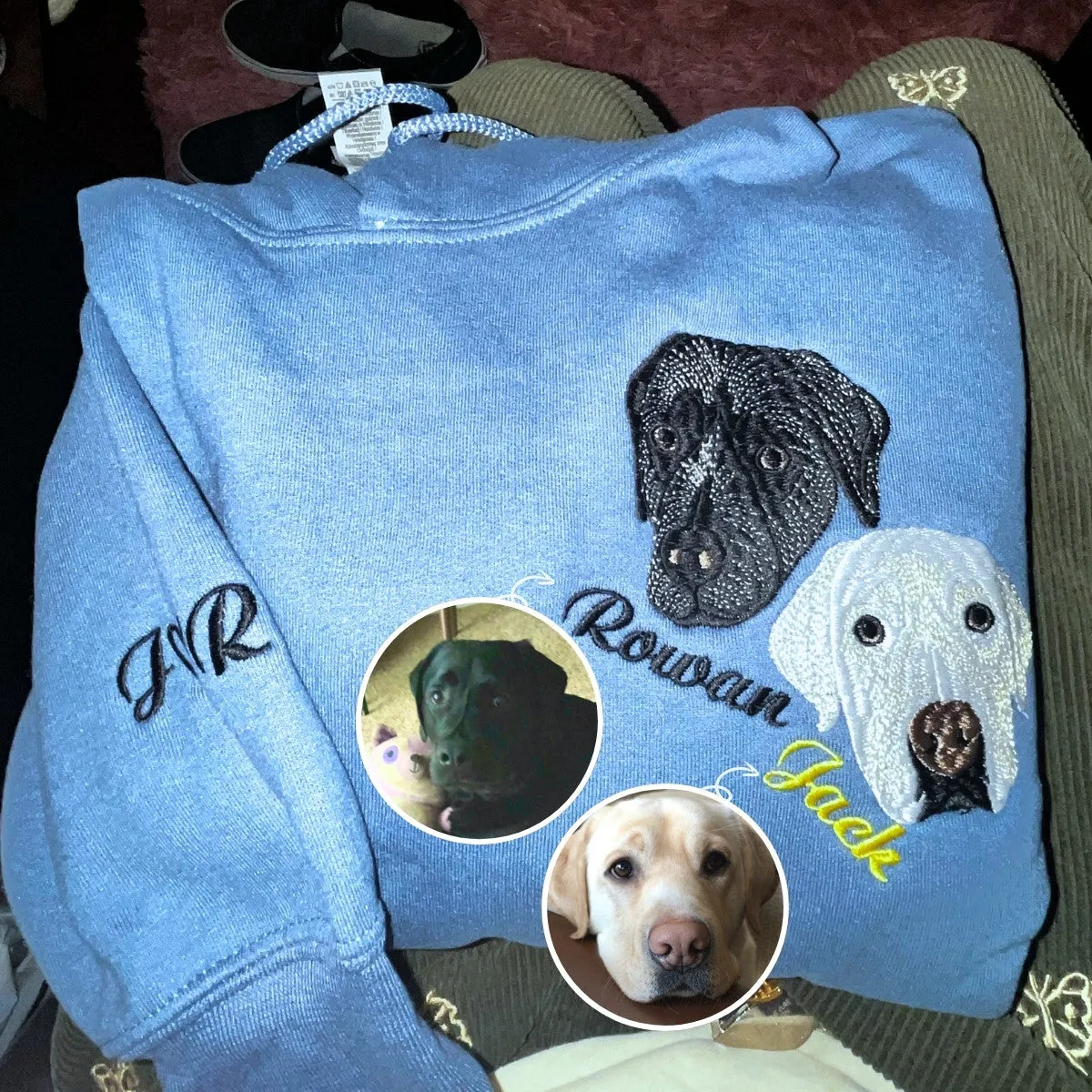 Custom Embroidered Dog Mom Hoodie, Personalized Hoodie with Icon, Gift For Dog Lovers