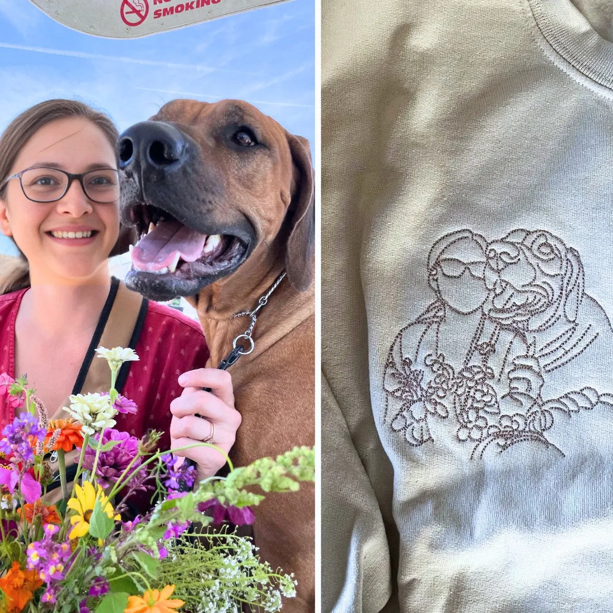 Custom Embroidered Dog Mom Hoodie, Personalized Hoodie with Icon, Gift For Dog Lovers