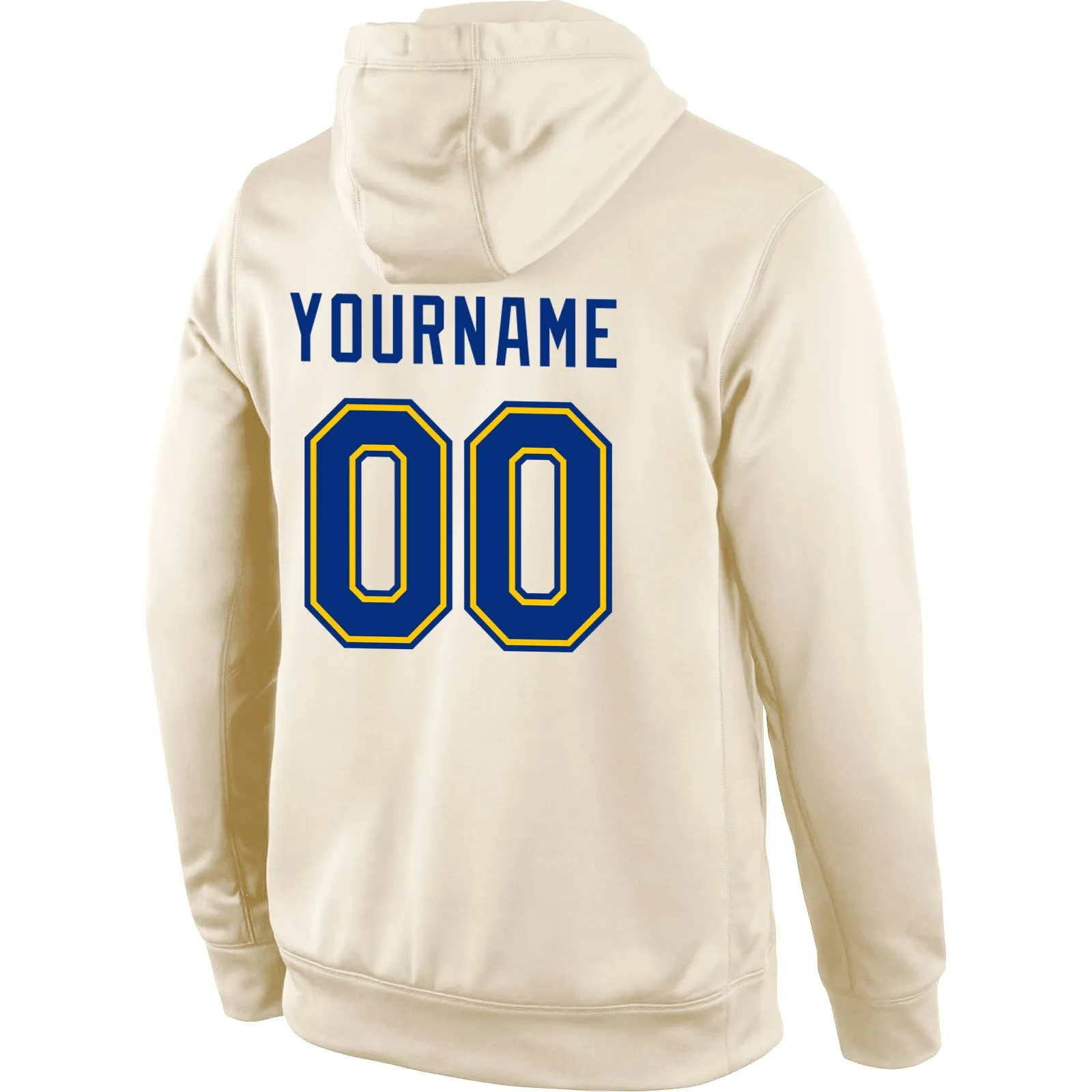 Custom Stitched Cream Royal-Gold Sports Pullover Sweatshirt Hoodie