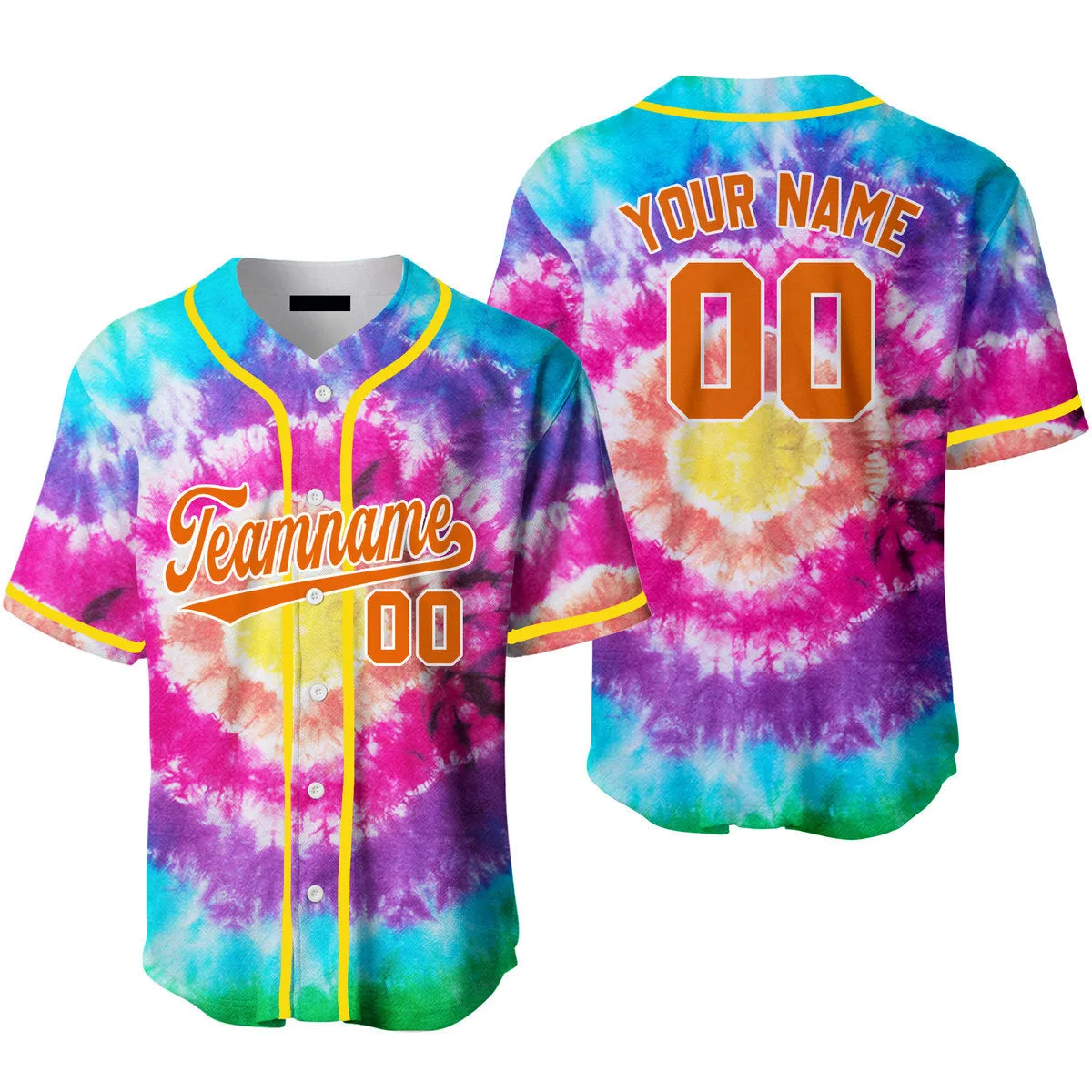 Custom Tie Dye Pink White Custom Baseball Jerseys For Men & Women