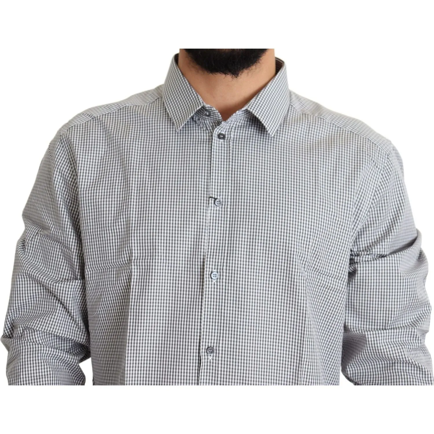 Dolce & Gabbana Checkered Slim Fit Cotton Dress Shirt