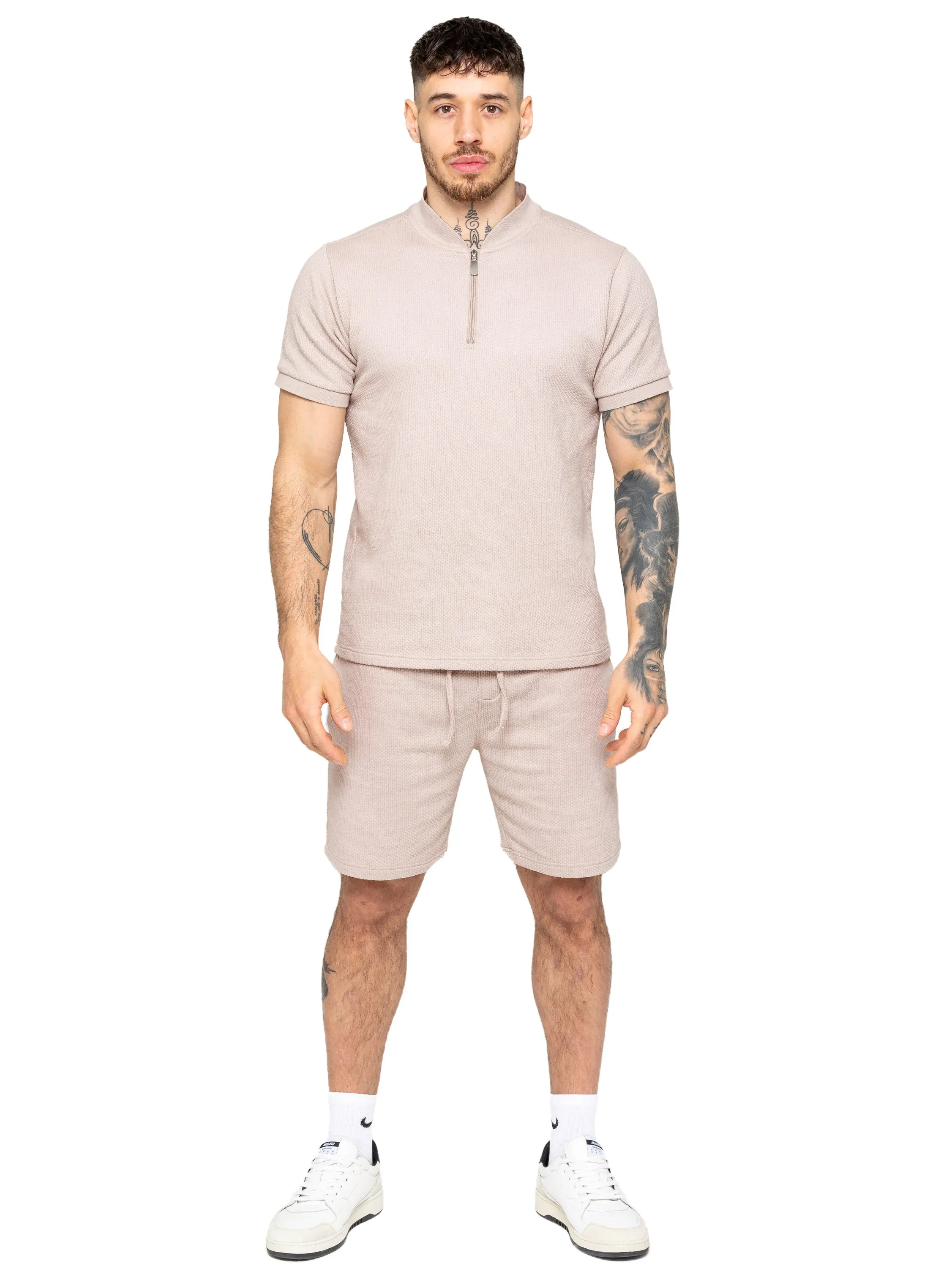 Enzo| Men's Textured T-Shirt Outfit Set