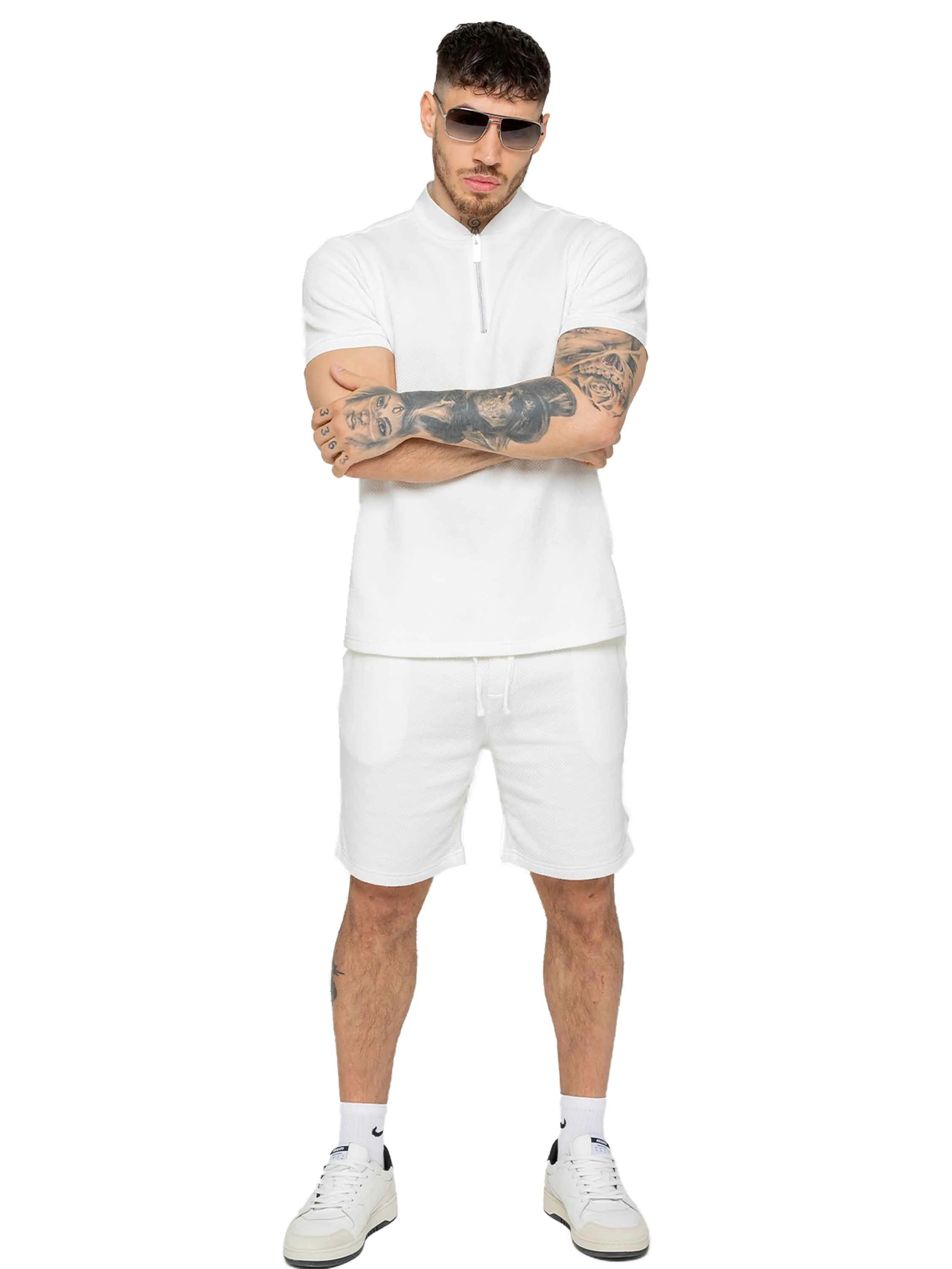 Enzo| Men's Textured T-Shirt Outfit Set