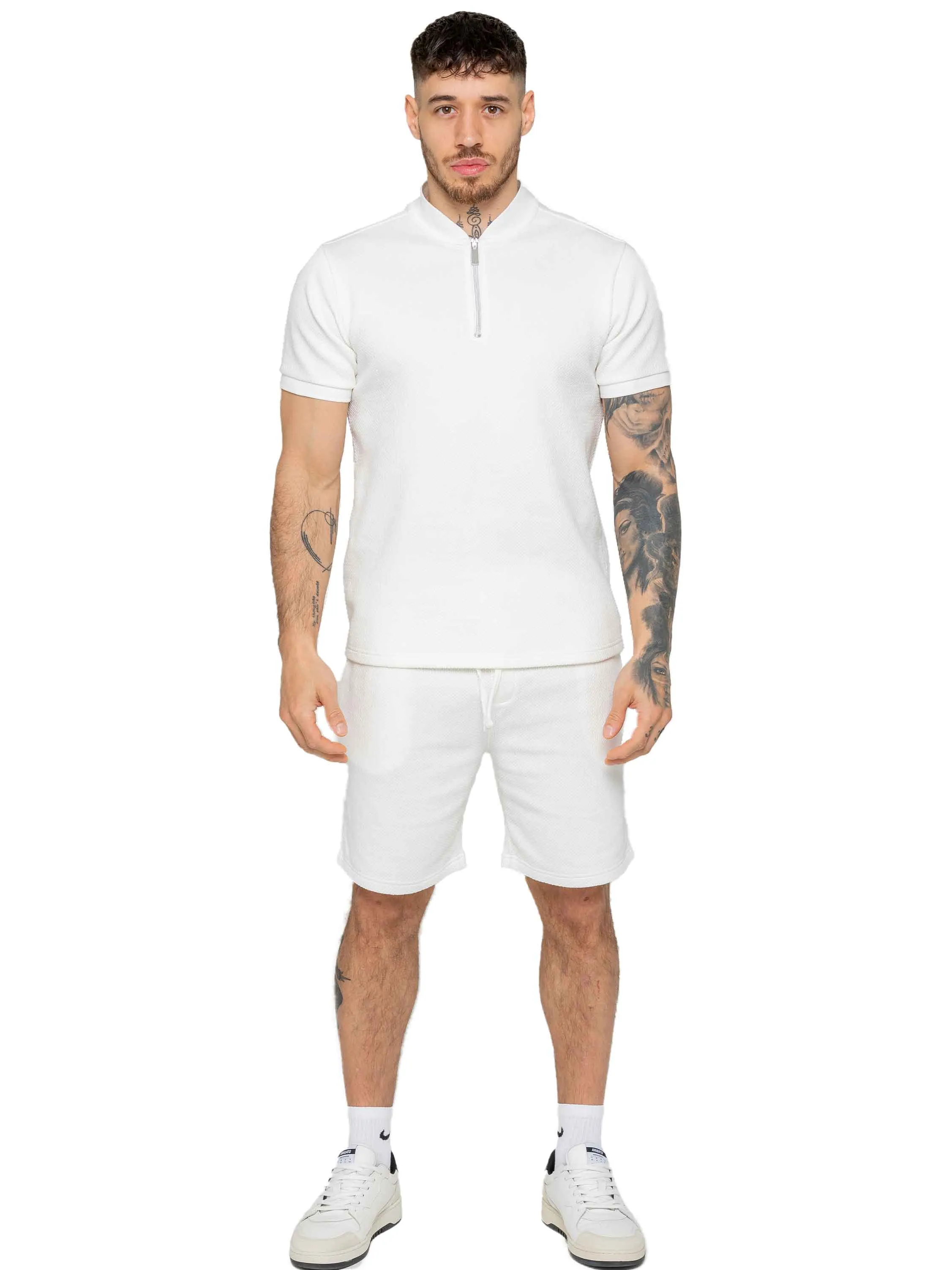 Enzo| Men's Textured T-Shirt Outfit Set