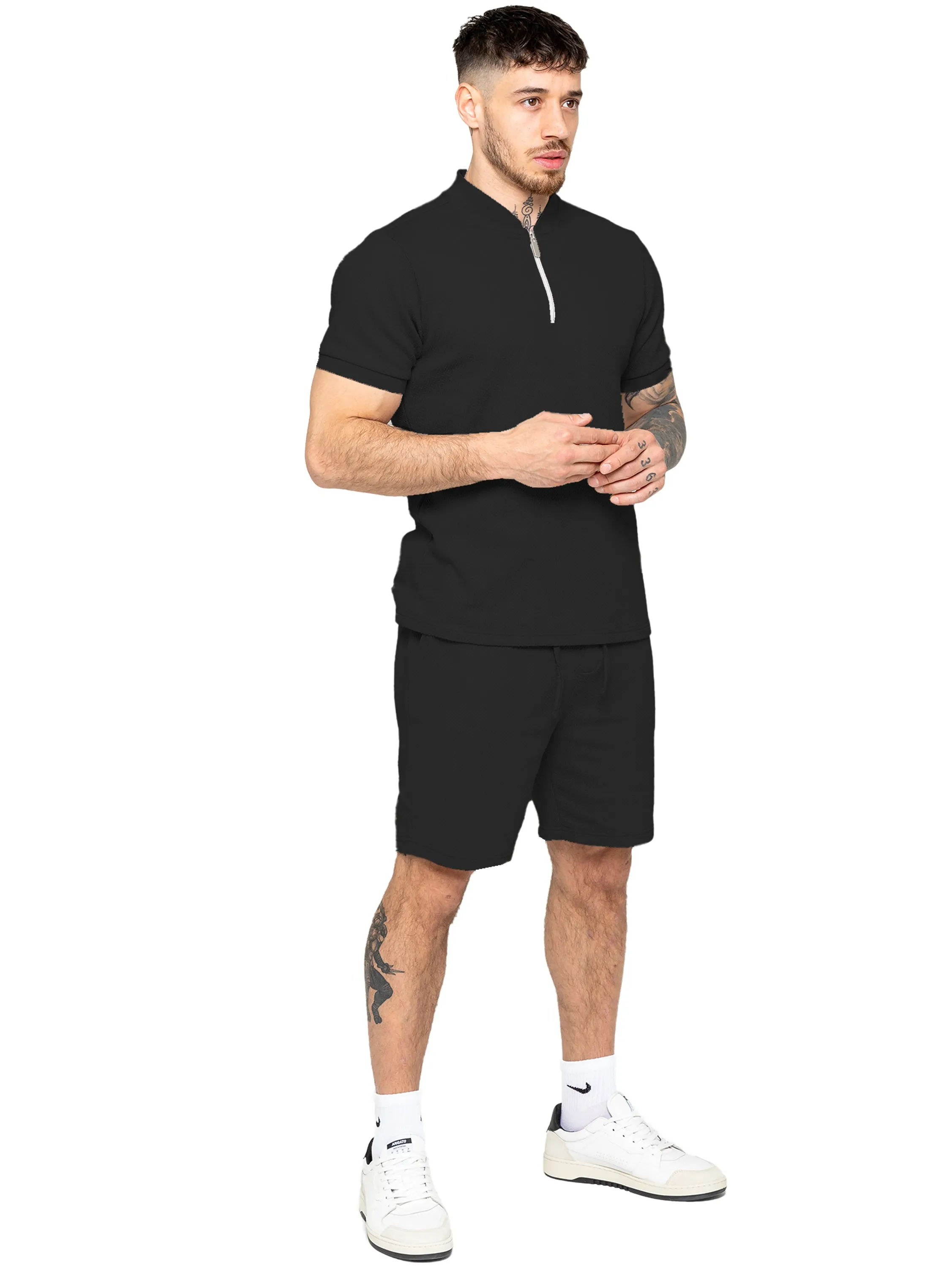 Enzo| Men's Textured T-Shirt Outfit Set