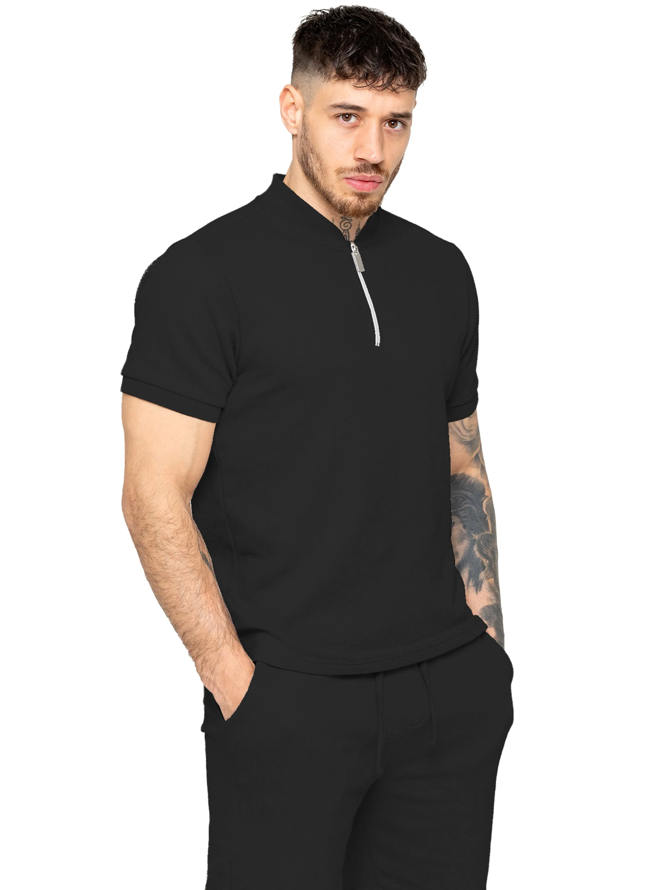 Enzo| Men's Textured T-Shirt Outfit Set