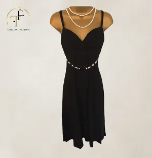 Feraud Paris Black Strappy Dress, Party, Cocktail UK 14 US 10 EU 42