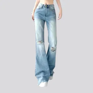 Frayed-hem street jeans
 for women