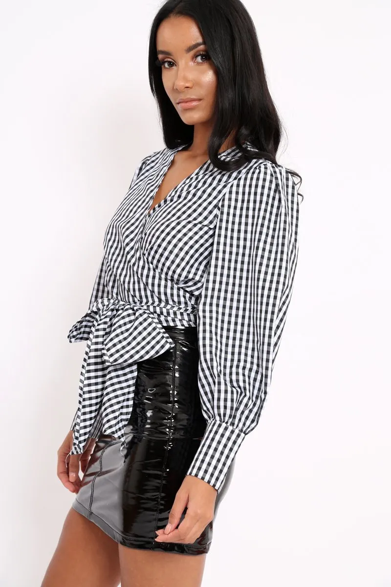 Gingham Tie Front Top - Cienna