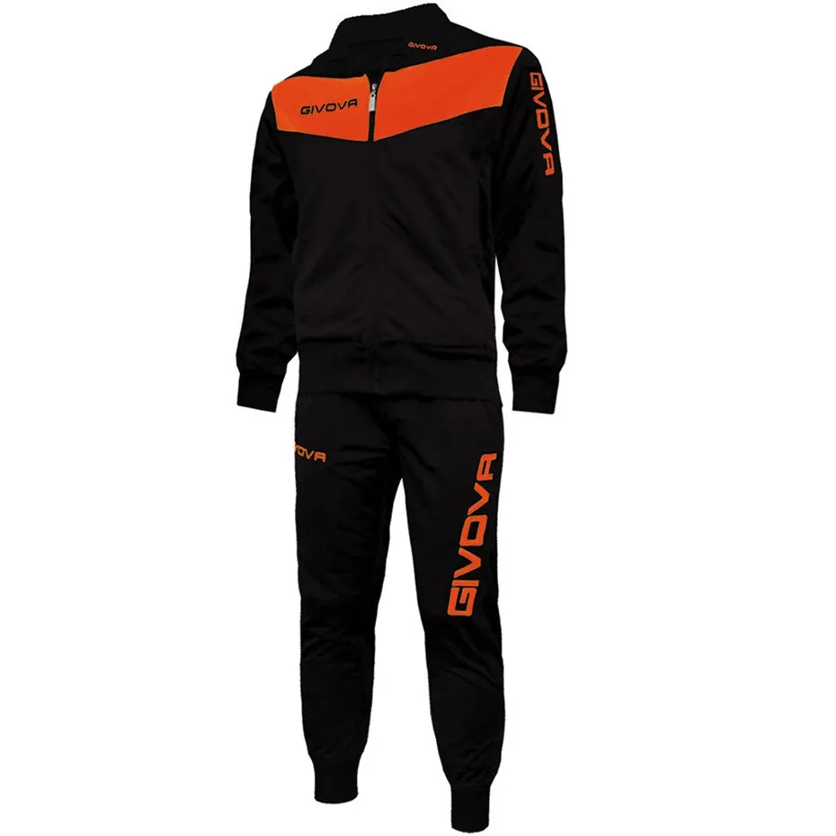 Givova Tuta Visa Fluo Tracksuit Black-Orange Tr018f 1028 Xl