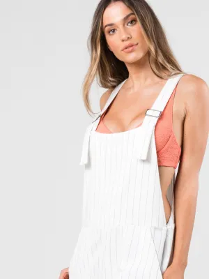 Heartbreaker Stripe Overall - Bright White