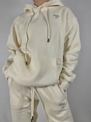 Ivory white thick Oversized hoodie