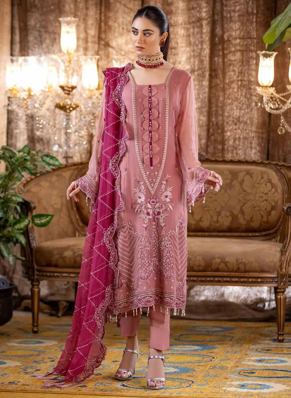 Jannan Embroidered Chiffon Collection – JF-07