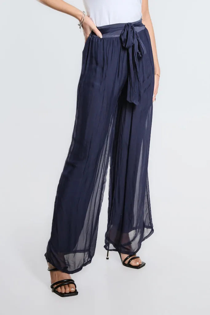 Kimberly Wrap Front Silk Pant (PL214)