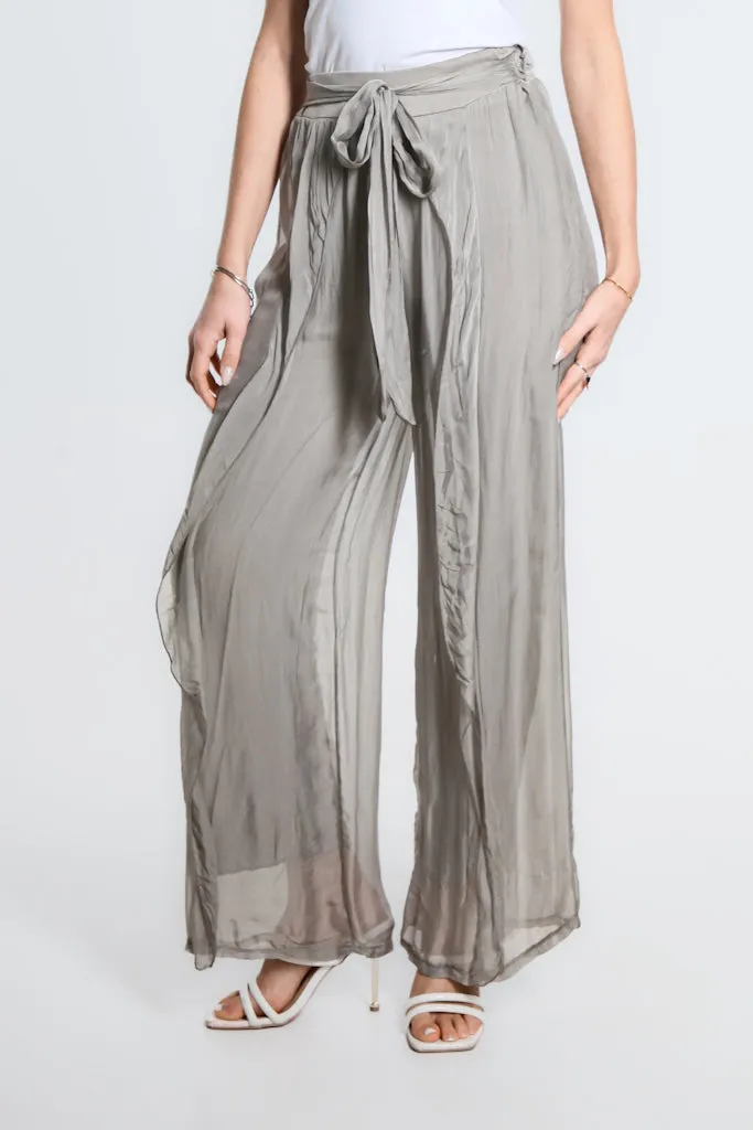 Kimberly Wrap Front Silk Pant (PL214)