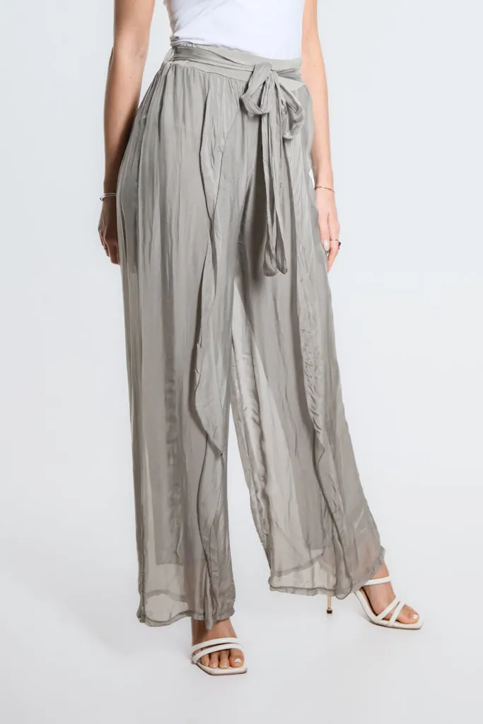 Kimberly Wrap Front Silk Pant (PL214)