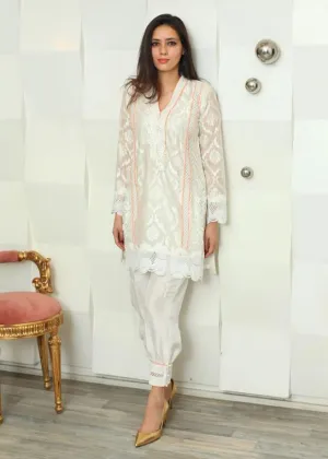 Maheen Trends - Lilium - White - 2 Piece - Cotton Net