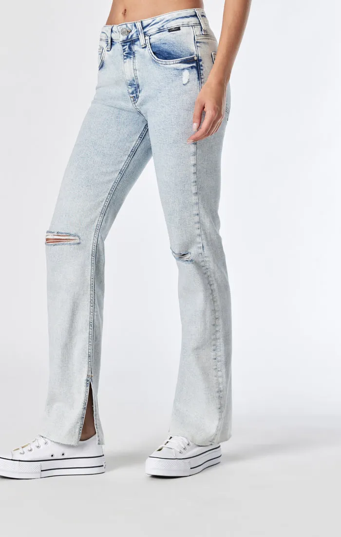 MARIA SLIT JEANS IN LIGHT RECYCLED BLUE