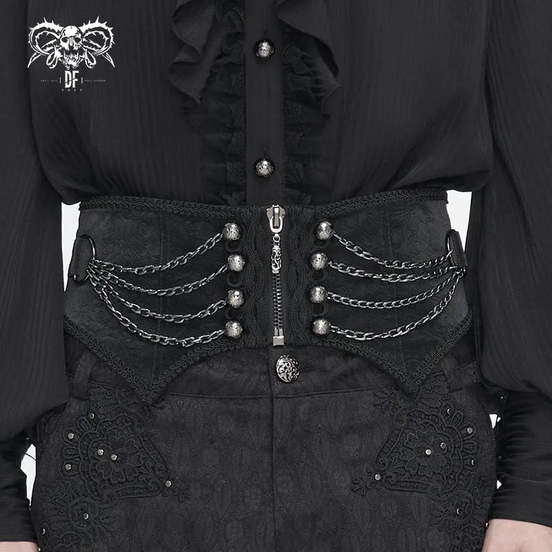 Men's Gothic Irregular Multi-chain Zipper Girdle