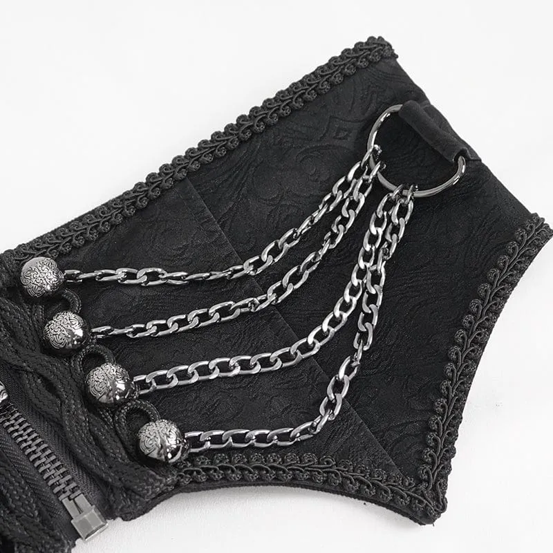 Men's Gothic Irregular Multi-chain Zipper Girdle