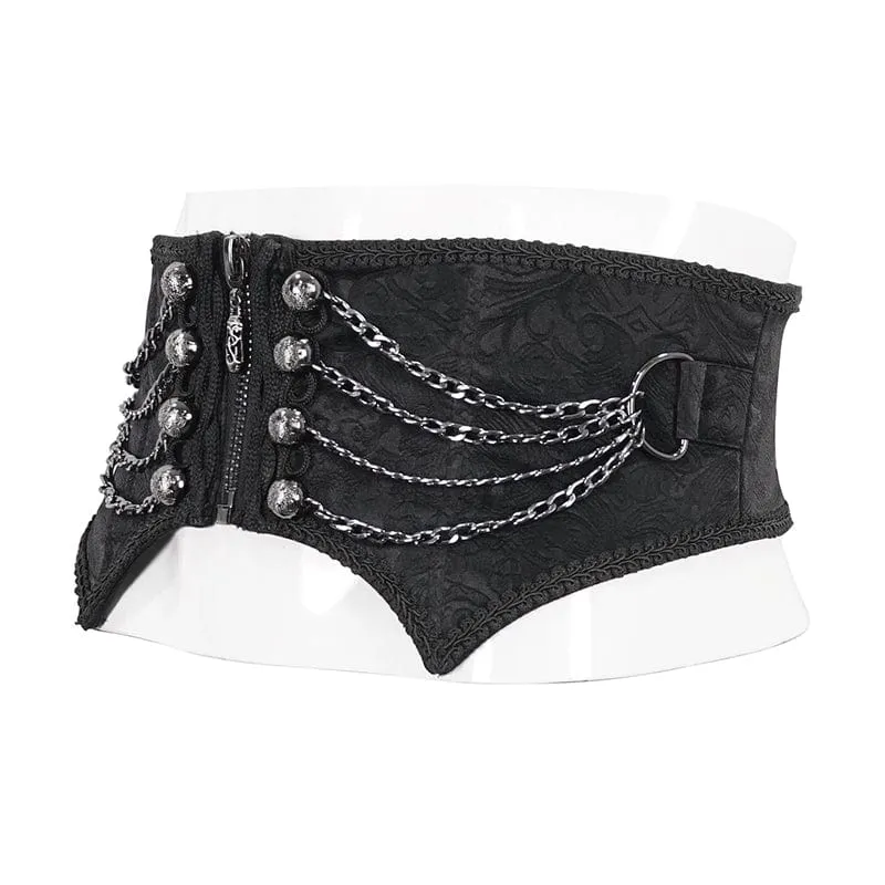 Men's Gothic Irregular Multi-chain Zipper Girdle