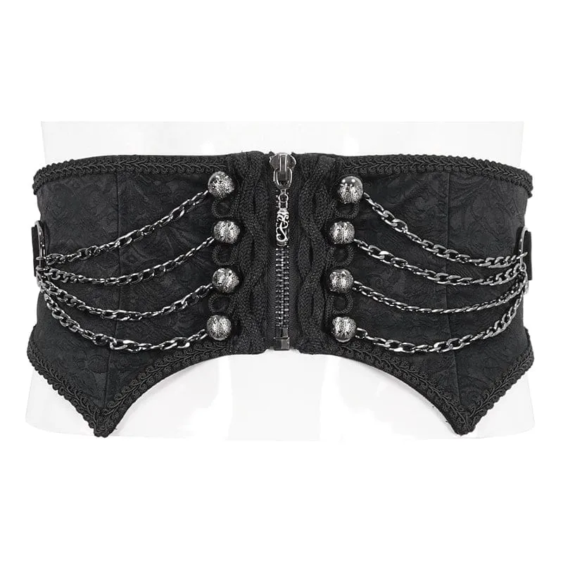 Men's Gothic Irregular Multi-chain Zipper Girdle