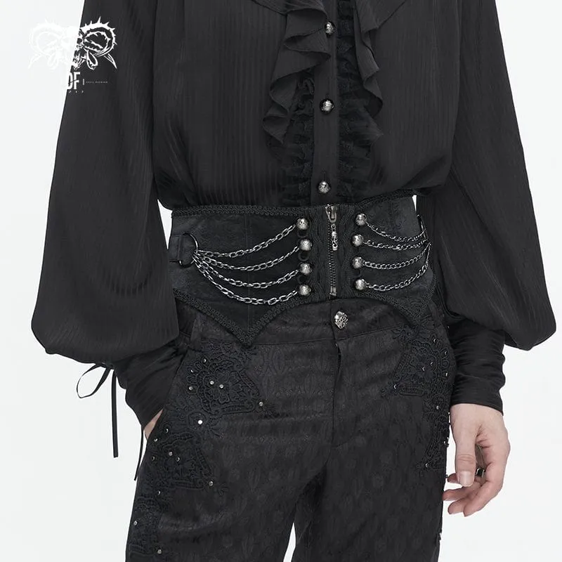 Men's Gothic Irregular Multi-chain Zipper Girdle