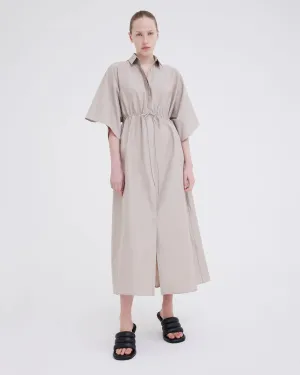 Molloy Cotton Silk Dress in Biscuit Neutral