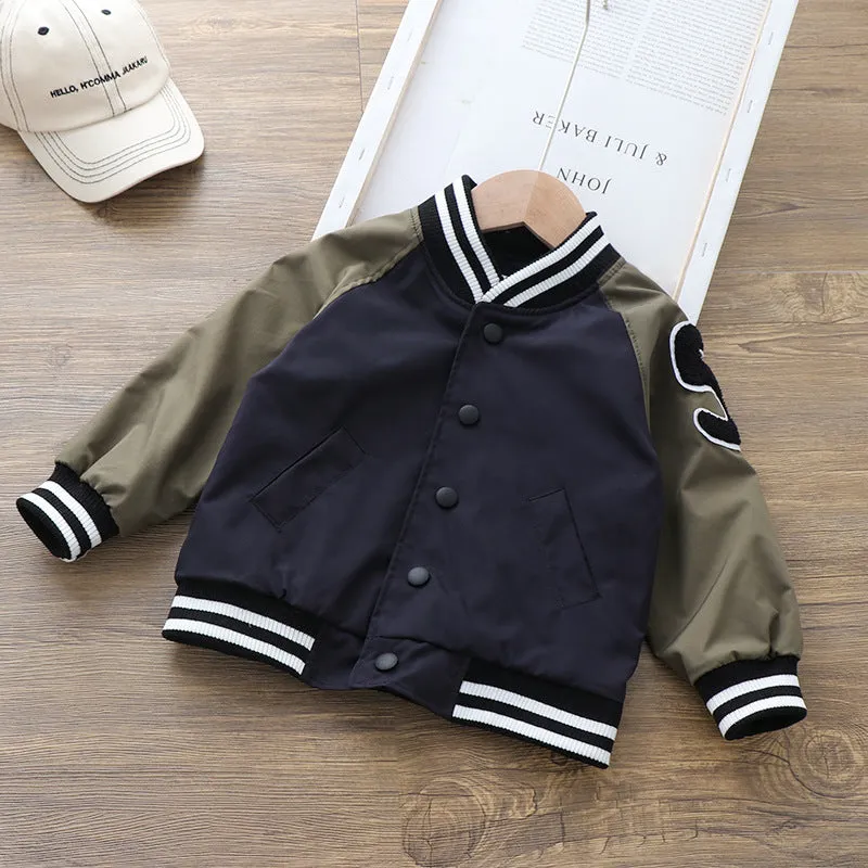 New Boys Handsome Baseball Uniform Coat Stand Collar Jacket